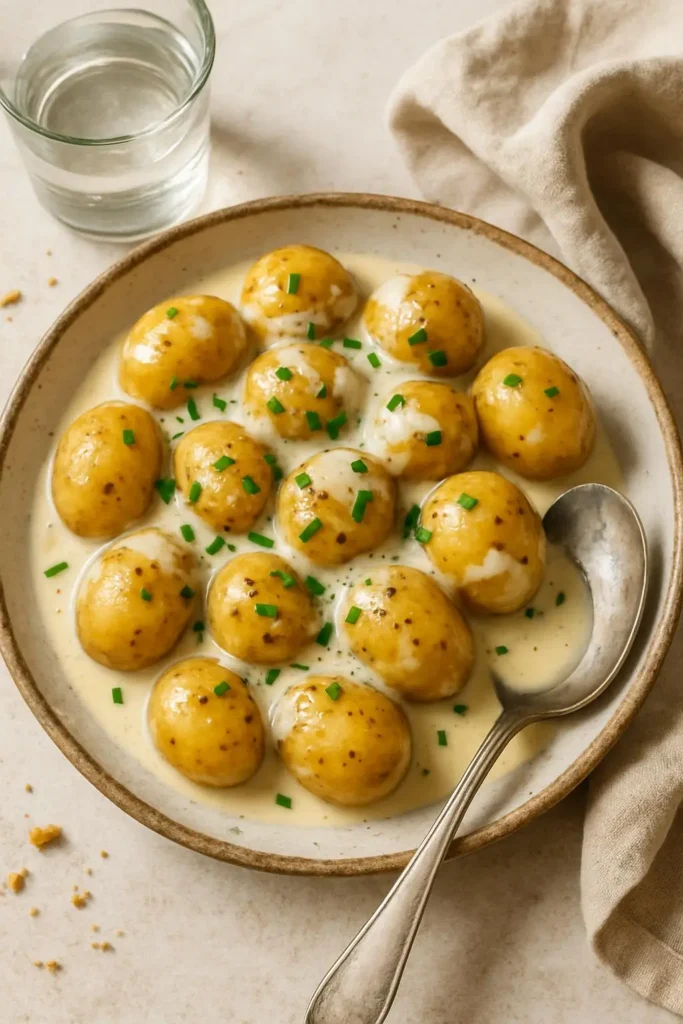 Creamy Garlic Baby Potatoes