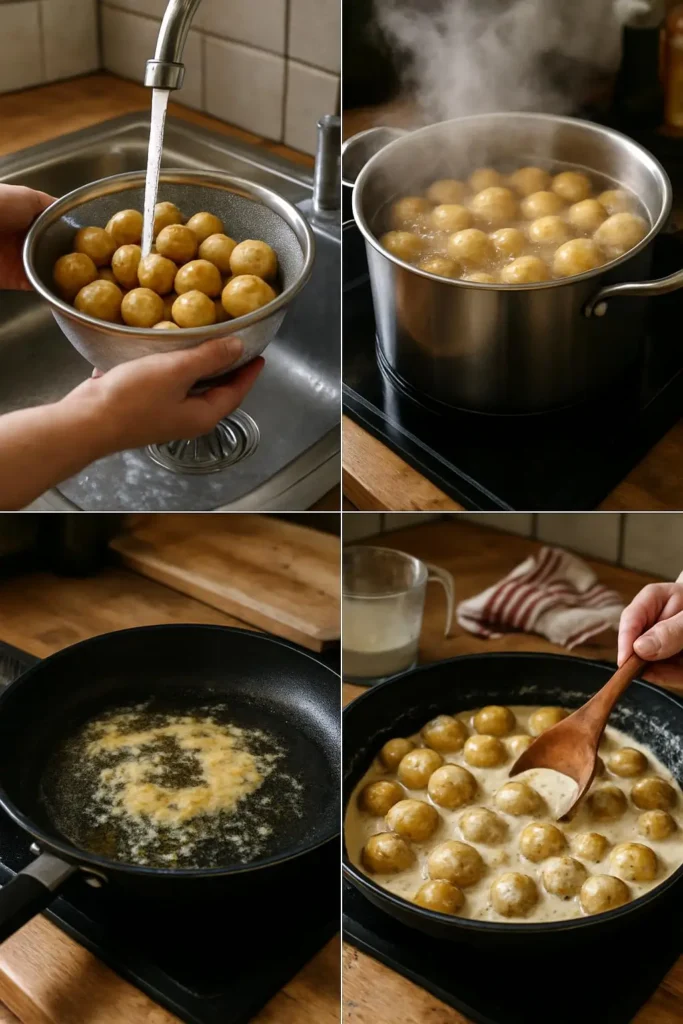 Creamy Garlic Baby Potatoes