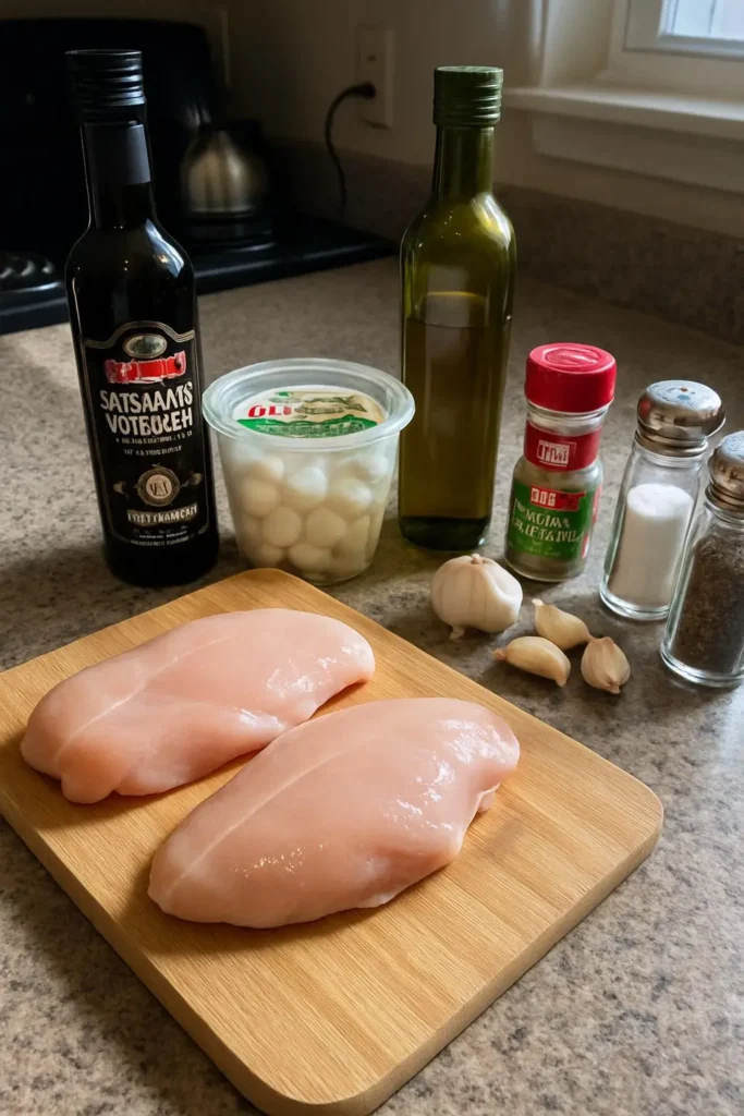 Balsamic Baked Chicken Breast with Mozzarella Cheese