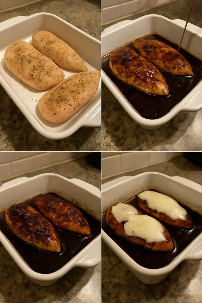 Balsamic Baked Chicken Breast with Mozzarella Cheese
