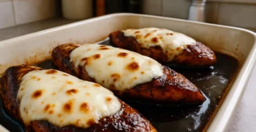 Balsamic Baked Chicken Breast with Mozzarella Cheese