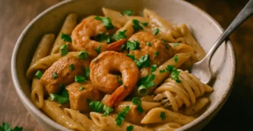 Creamy Cajun Shrimp and Chicken Pasta