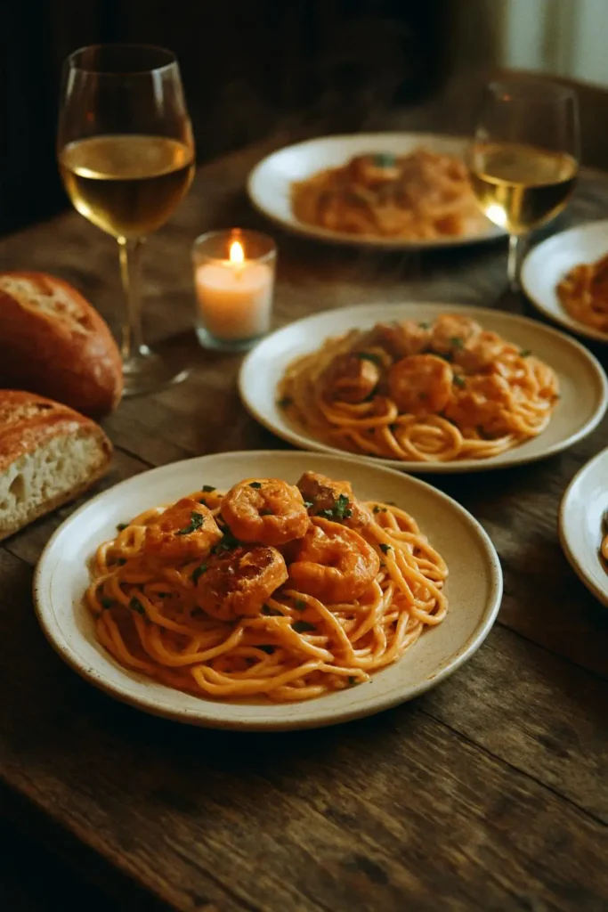 Creamy Cajun Shrimp and Chicken Pasta