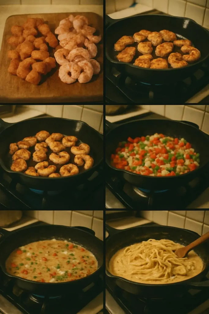 Creamy Cajun Shrimp and Chicken Pasta