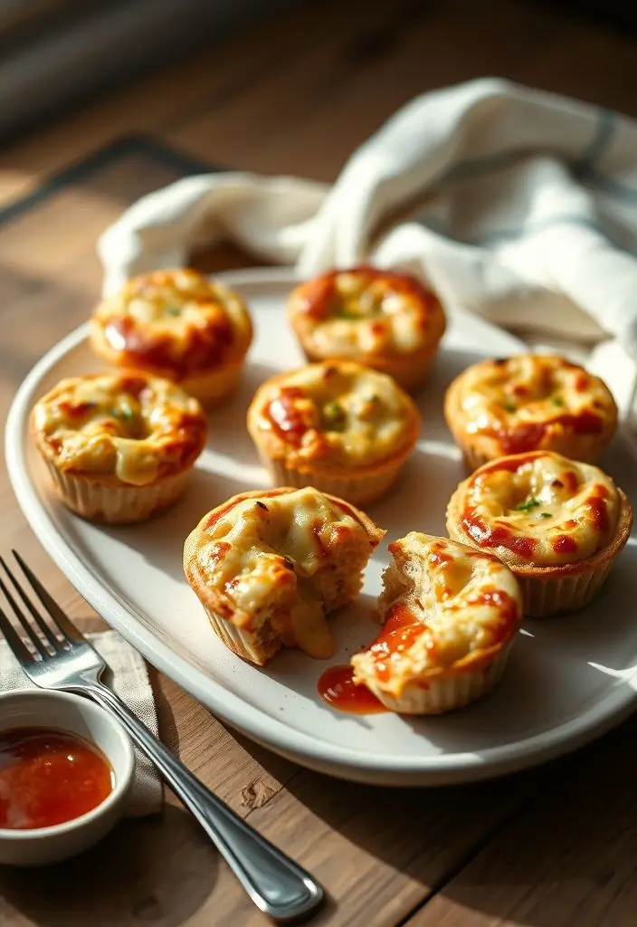garlic butter pizza cupcakes