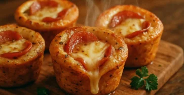garlic butter pizza cupcakes