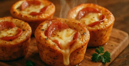 garlic butter pizza cupcakes