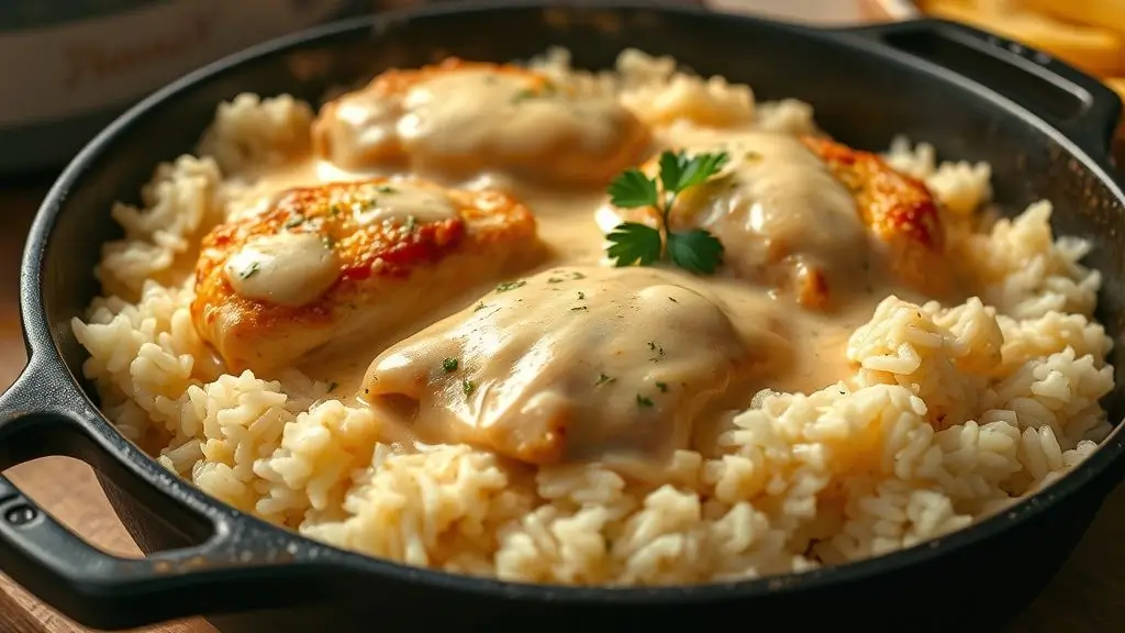 Creamy Smothered Chicken and Rice
