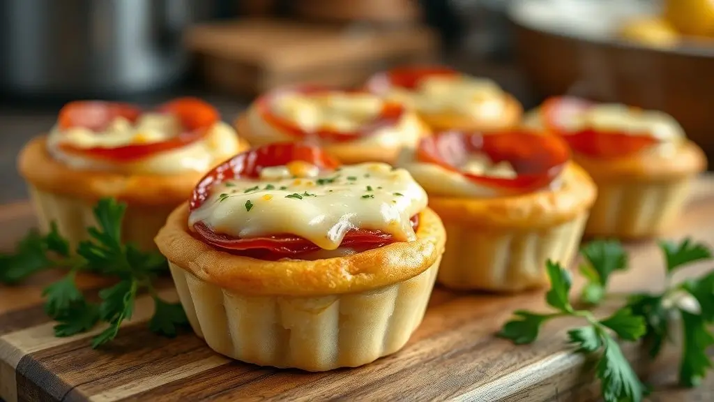 garlic butter pizza cupcakes