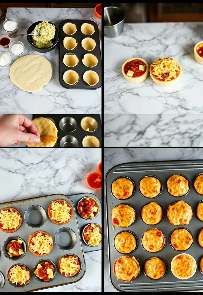 garlic butter pizza cupcakes