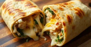 cheesy garlic chicken wraps