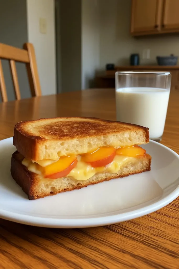 The Best Honey Peach White Cheddar Grilled Cheese