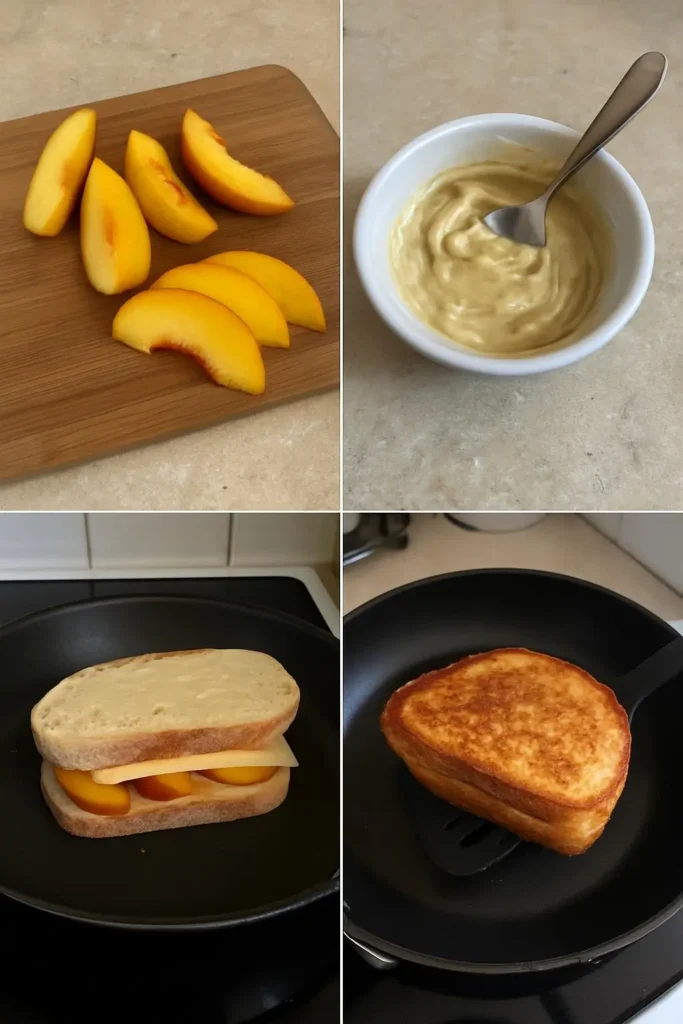 The Best Honey Peach White Cheddar Grilled Cheese