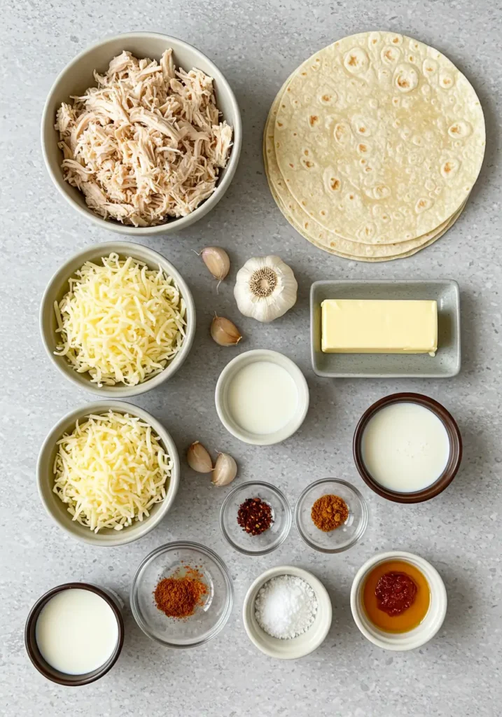 Cheesy Garlic Chicken Wraps