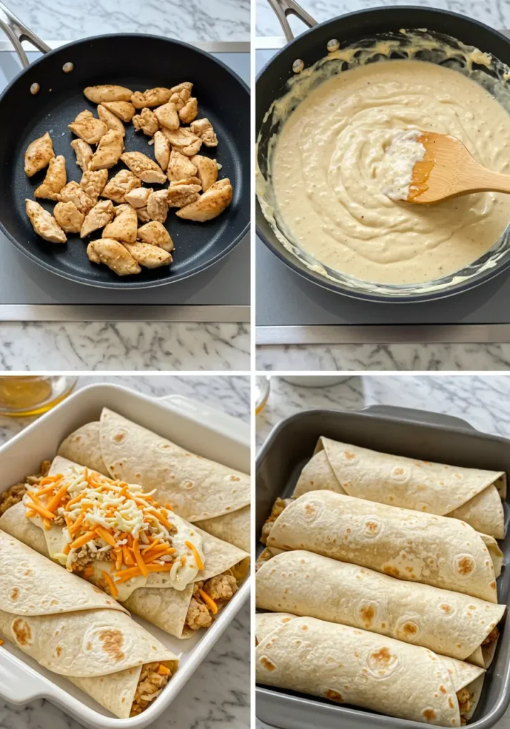 Cheesy Garlic Chicken Wraps