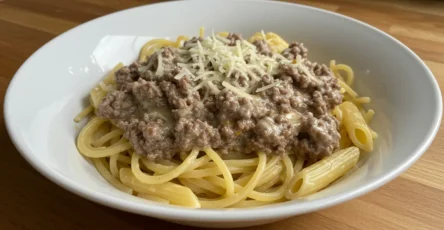 High Protein Creamy Beef Pasta