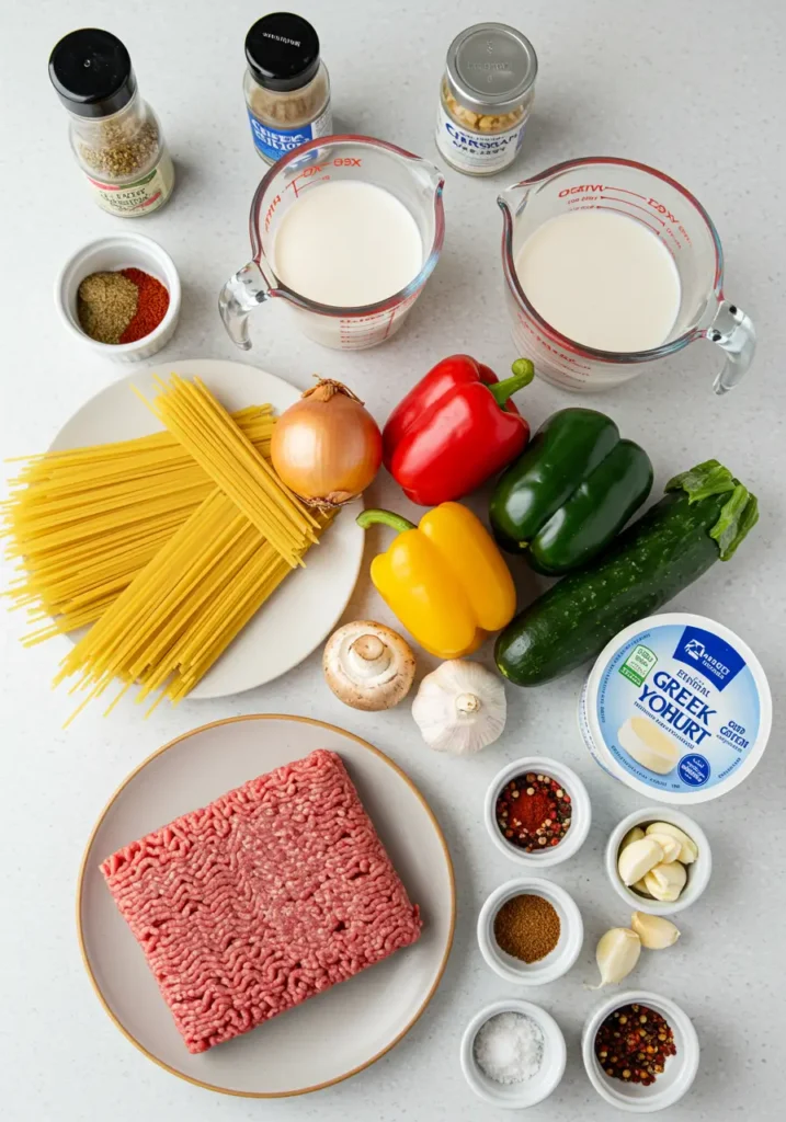 High Protein Creamy Beef Pasta