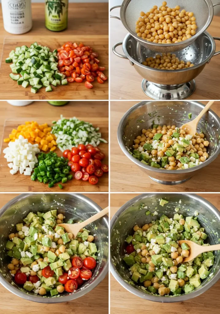 Chickpea Feta Avocado Salad