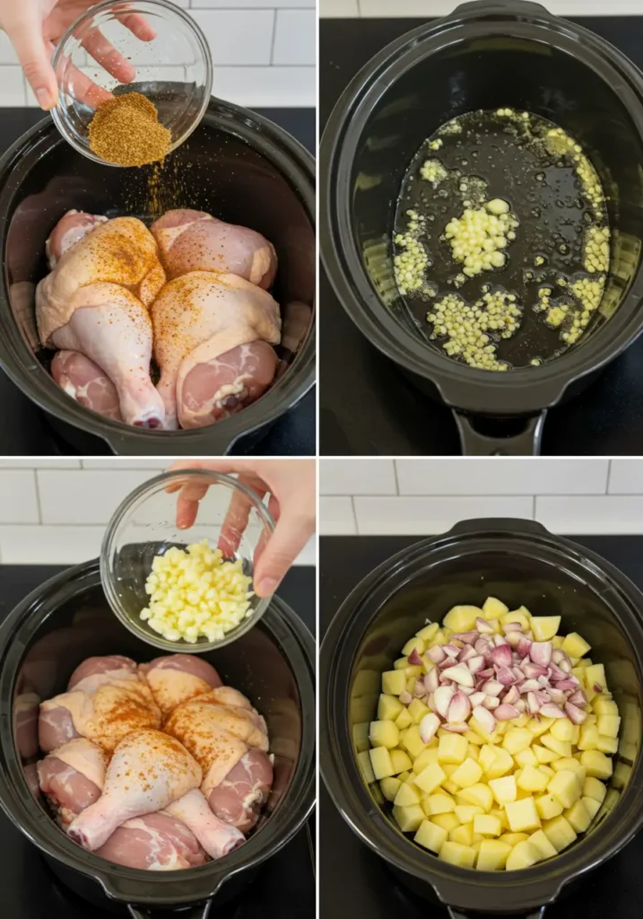 Garlic Parmesan Crockpot Chicken and Potatoes