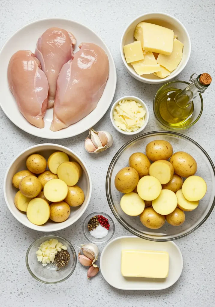 Garlic Parmesan Crockpot Chicken and Potatoes