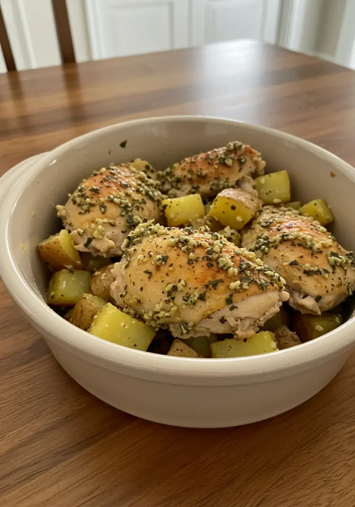 Garlic Parmesan Crockpot Chicken and Potatoes