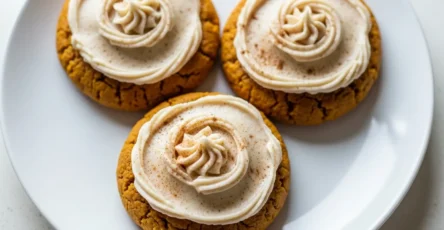 Soft Pumpkin Cookies with Cinnamon Frosting