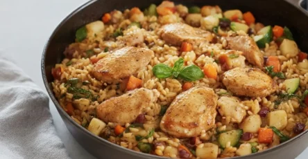 Balsamic Chicken Orzo with Vegetables