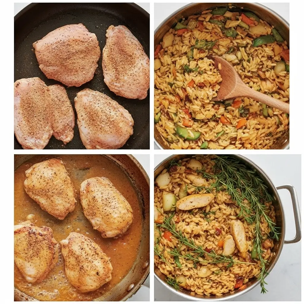 Balsamic Chicken Orzo with Vegetables
