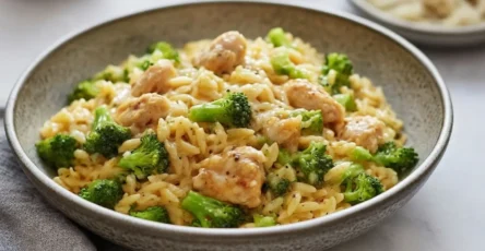 Cheesy Chicken Broccoli Orzo