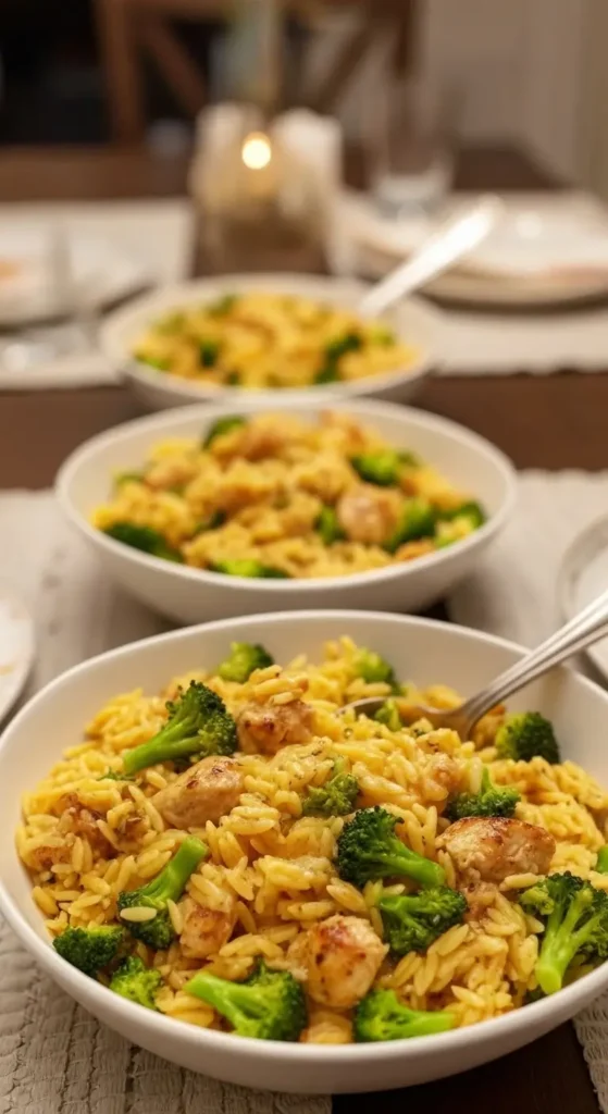 Cheesy Chicken Broccoli Orzo