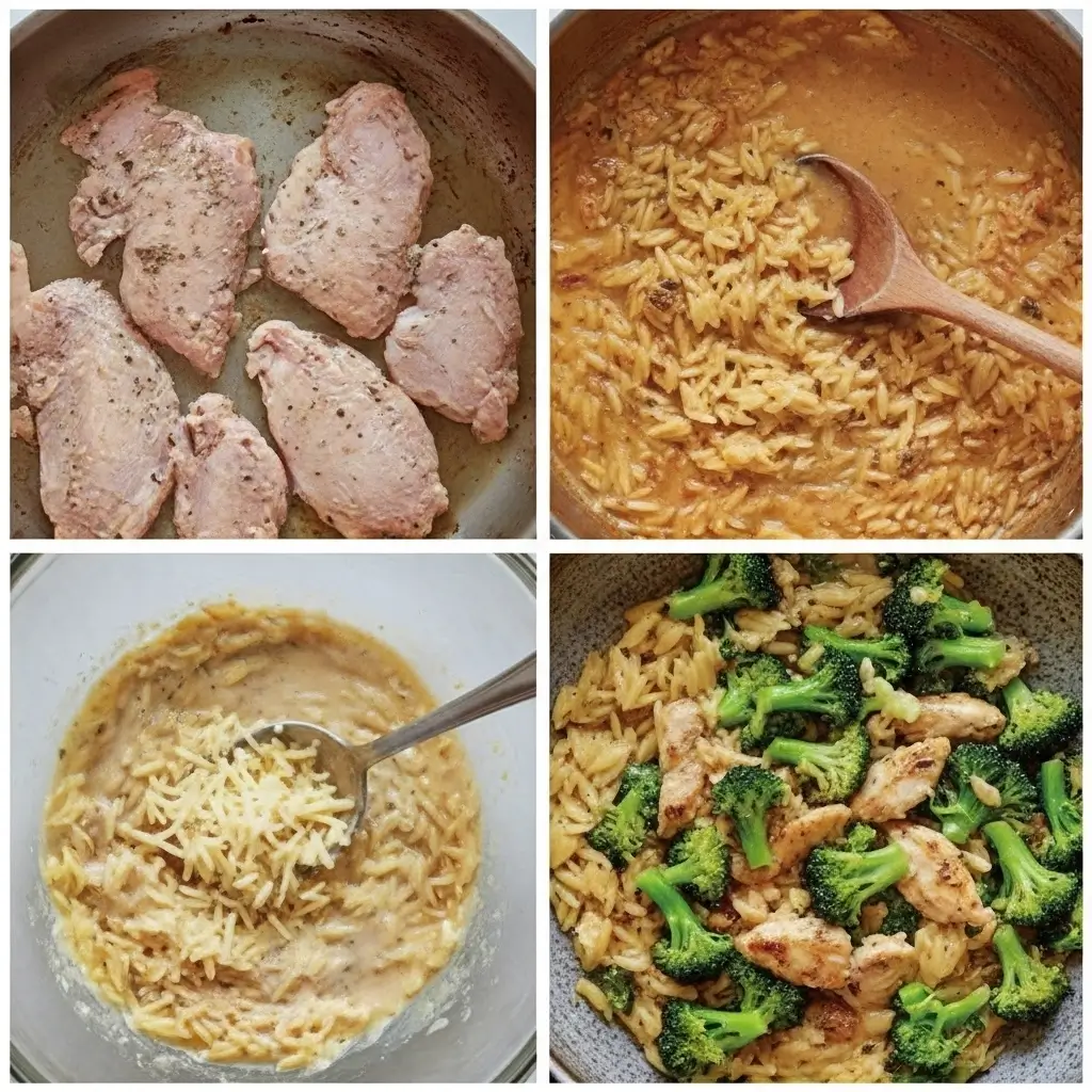 Cheesy Chicken Broccoli Orzo