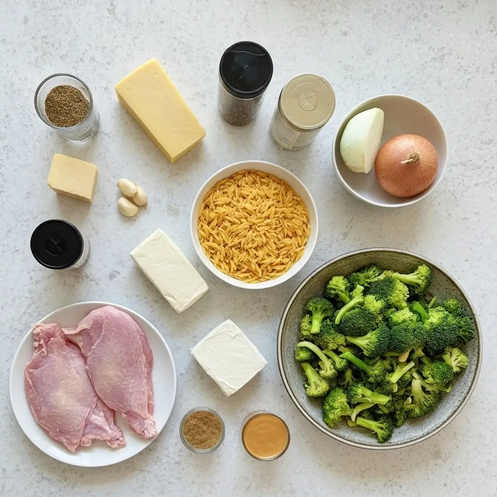 Cheesy Chicken Broccoli Orzo