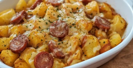 Cheesy Ranch Potatoes and Smoked Sausage