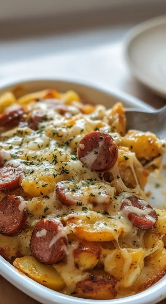 Cheesy Ranch Potatoes and Smoked Sausage