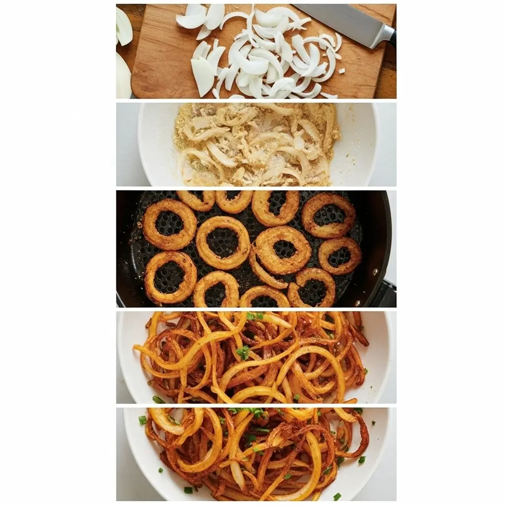 Healthy Air Fryer Crispy Onions