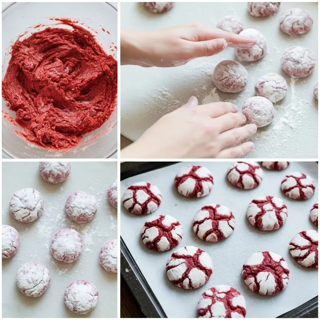 Red Velvet Crinkle Cookies