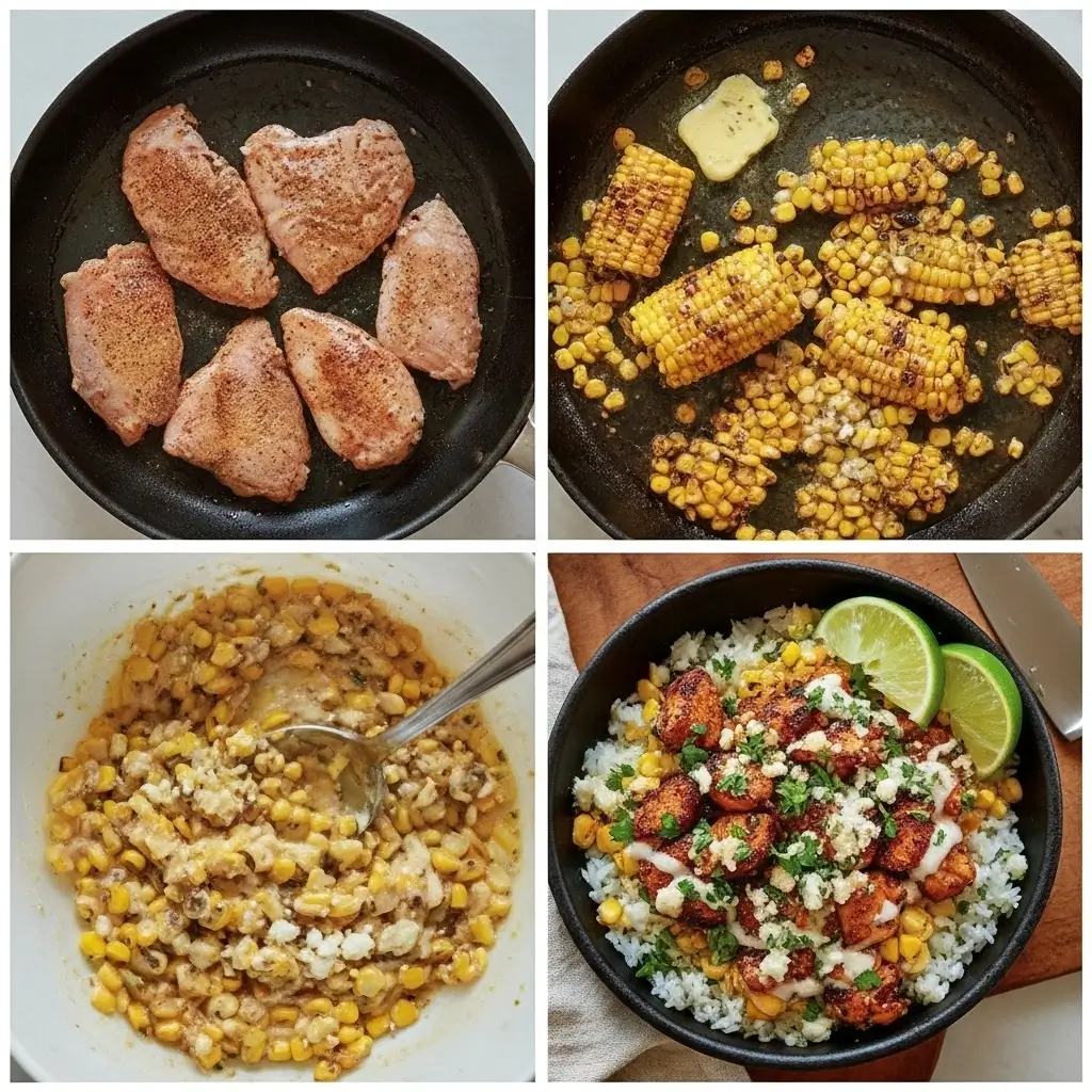 Street Corn Chicken Rice Bowl