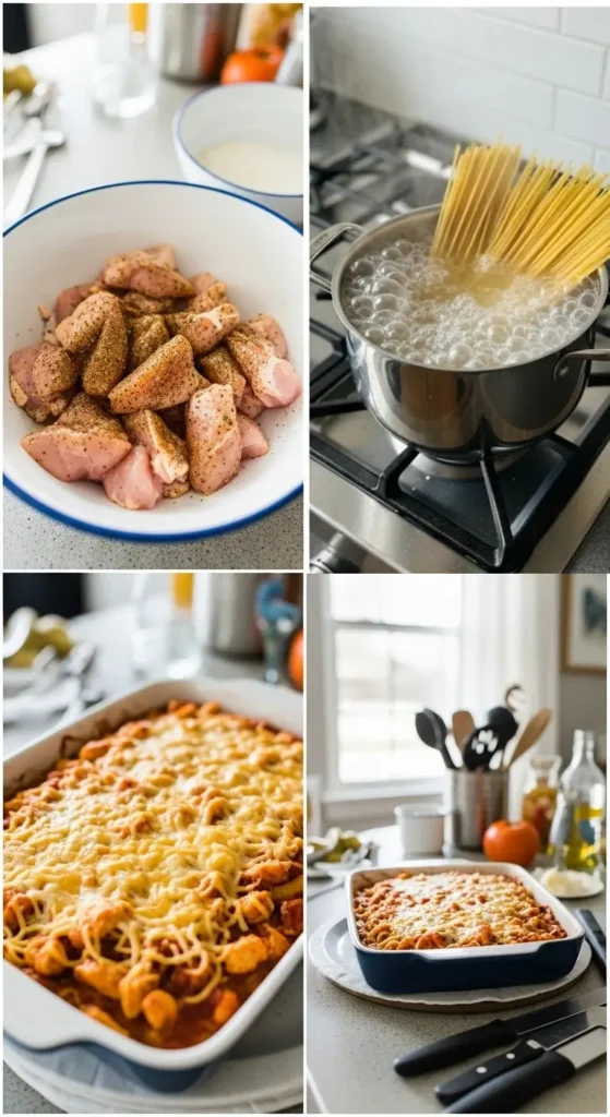 Spicy Southern Chicken Spaghetti Casserole