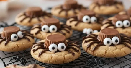 Spooky Peanut Butter Spider Cookies