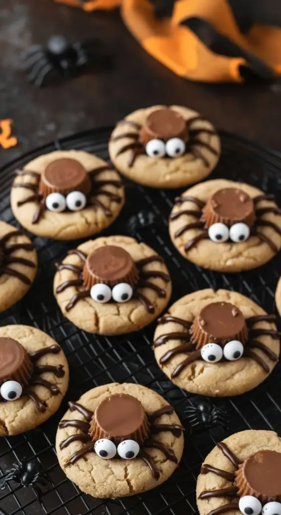 Spooky Peanut Butter Spider Cookies