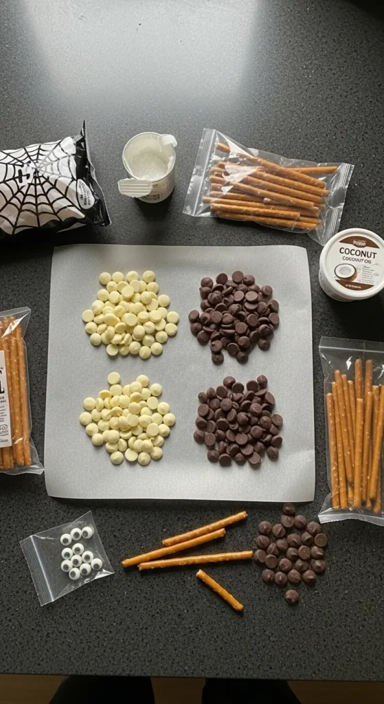Chocolate Pretzel Spider Web