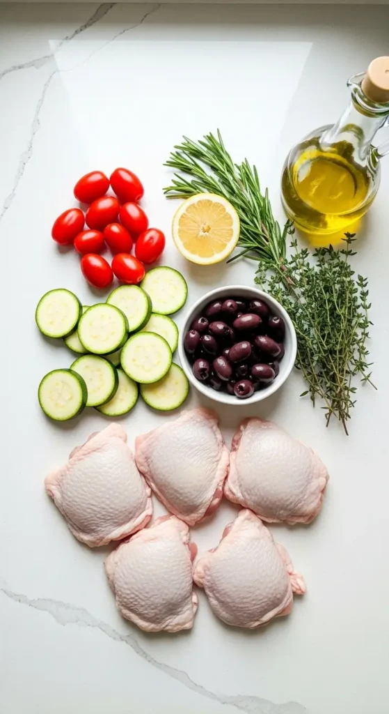 Sheet Pan Mediterranean Chicken & Zucchini
