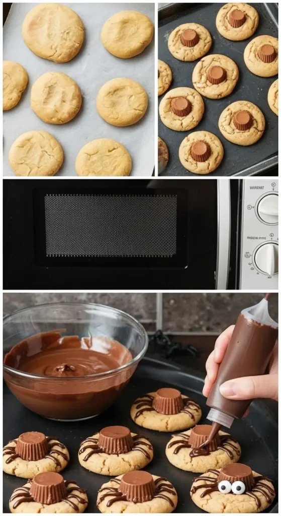 Spooky Peanut Butter Spider Cookies