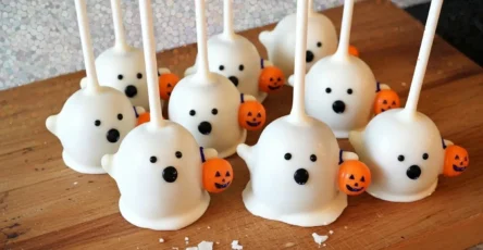 Ghost Heads Halloween Cake Pops