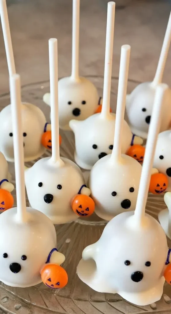 Ghost Heads Halloween Cake Pops