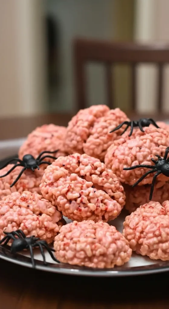 Marshmallow Rice Krispies Halloween Brains